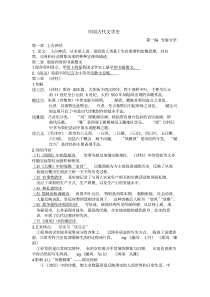 中国古代文学史期末考试重点笔记