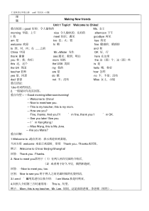 仁爱英语七年级上册unit1知识点习题