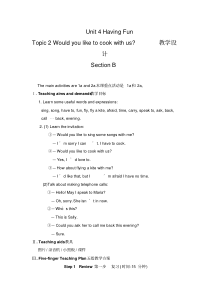 最新仁爱版英语七年级上册Unit4Topic2SectionB精品教案