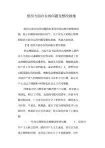 组织方面存在的问题及整改措施