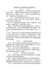 昌能集团公司高风险投资业务管理办法