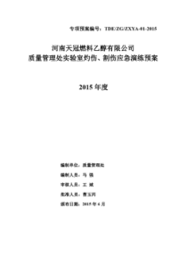 2015年6月质控安全演练专项预案