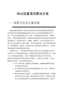 DDoS流量清洗解决方案