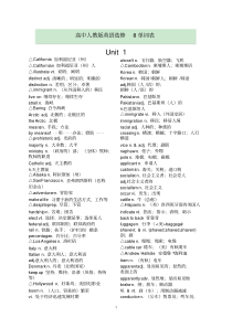 人教版高中英语选修8单词表