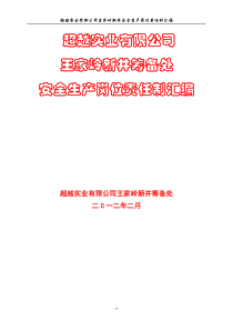 (用)超越实业有限公司王家岭新井岗位责任制汇编1