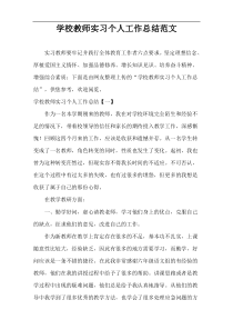 学校教师实习个人工作总结范文