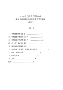 《山东省危险化学品企业事故隐患源头治理要素管理指南(试行)》