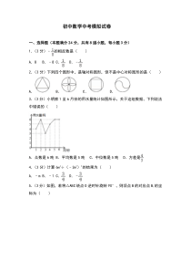 初中数学中考模拟试卷