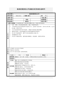 系统分析员岗位说明书