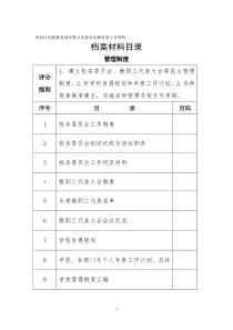 义务教育小学档案目录参考