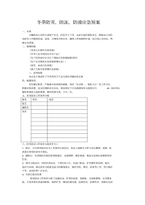 冬季防雪、防冻、防滑应急预案