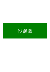 个人战略规划（PPT41页)