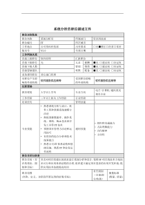 资讯科技部系统分析员岗位说明书