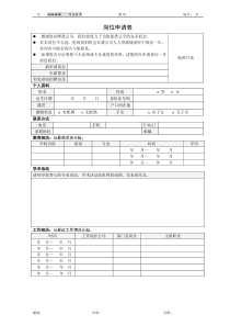 2表单：岗位申请表HF302