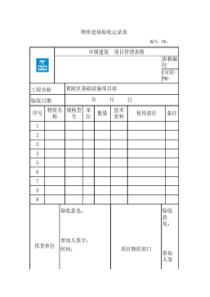 物资进场验收记录表