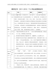 小学数学教师五年(XXXX-XXXX)个人专业发展规划书