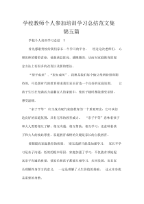 学校教师个人参加培训学习总结范文集锦五篇