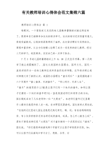 有关教师培训心得体会范文集锦六篇