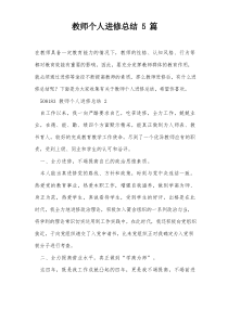 教师个人进修总结5篇