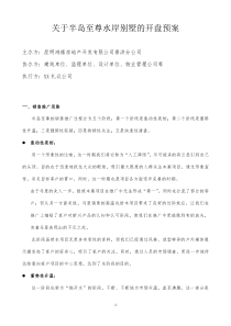 关于半岛至尊水岸别墅的开盘预案