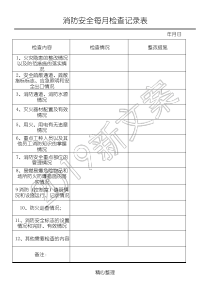 消防安全每月记录表格模板