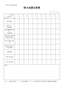 防火巡查记录表每日 