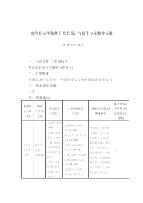 表演艺术类 舞台艺术设计与制作专业教学标准