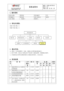 VKBJWIRS121职责说明书（费用岗）