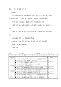 岗位工作内容和年度定性考核指标-投资分析专员