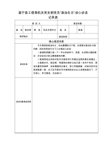 “政治生日”谈心谈话记录表(模板)