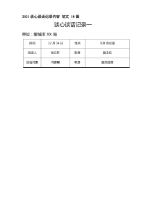 2021谈心谈话记录内容 范文10篇