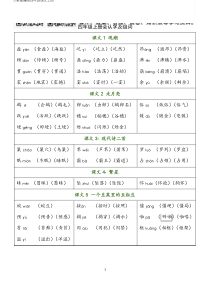 人教部编版四年级语文上册 识字表(注音、组词)