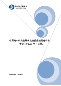 中国港口码头发展现状及前景规划建议报告2018-2023年(目录)