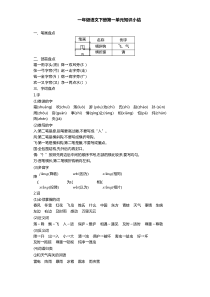 最新人教部编版一年级语文下册第一单元知识点总结(2020)