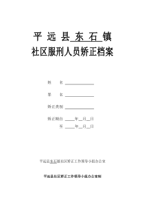 平远县社区矫正对象个人档案空白表(最新XXXX)