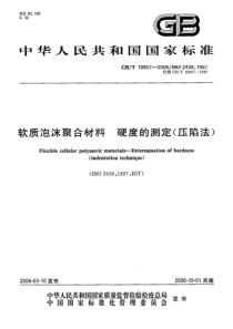 GBT 10807-2006 软质泡沫聚合材料 硬度的测定(压陷法)