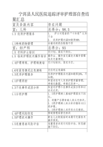 追踪评审护理部自查结果