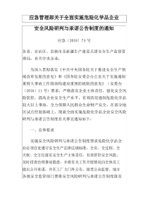 应急管理部关于全面实施危险化学品企业安全风险研判与承诺公告制度的通知