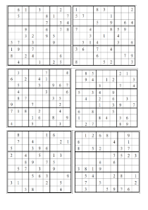 (完整版)小学生数独9宫格-简单