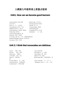 人教版九年级上册英语总复习重点短语