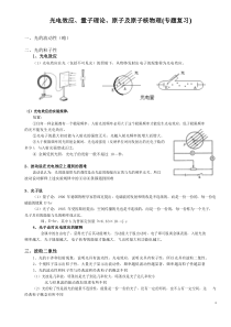 光电效应、量子理论、原子及原子核物理知识点总结