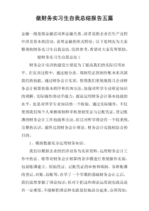 做财务实习生自我总结报告五篇