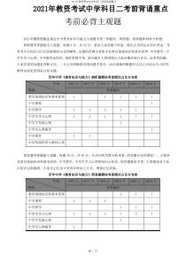 2021年教资考试中学科目二考前背诵重点