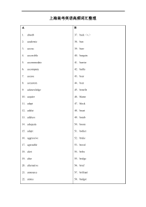 上海高考英语高频词汇整理