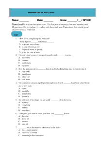 小托福官方指定用书TOEFL Junior摸底测评题及参考答案