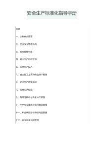 安全生产标准化指导手册