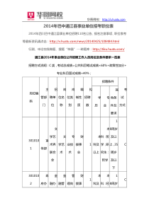 X年巴中通江县事业单位招考职位表