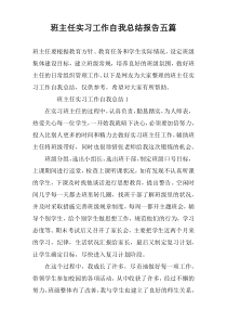 班主任实习工作自我总结报告五篇