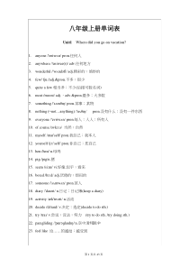 最新人教版八年级上册英语单词表