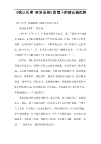 《铭记历史 奋发图强》国旗下的讲话稿范例